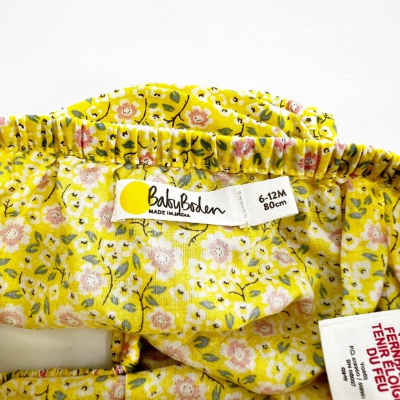Baby Boden Floral Bloomers Yellow Baby Girl 6-12‎ Months - Picture 3 of 4